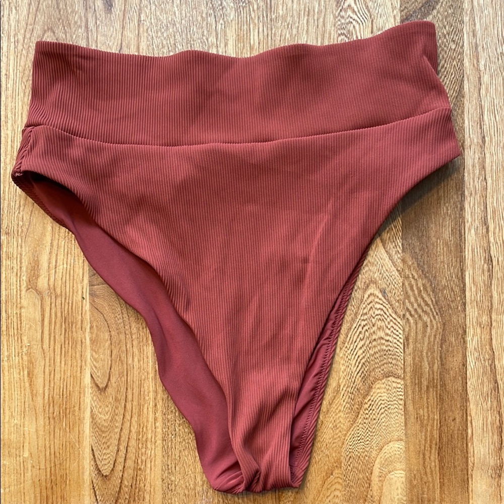 High-Waisted Ribbed Bikini Bottom